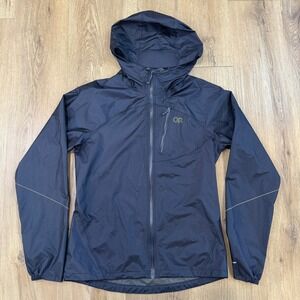 Outdoor Research Helium II Rain Jacket Womens XS Navy Diamond Fuse Waterproof